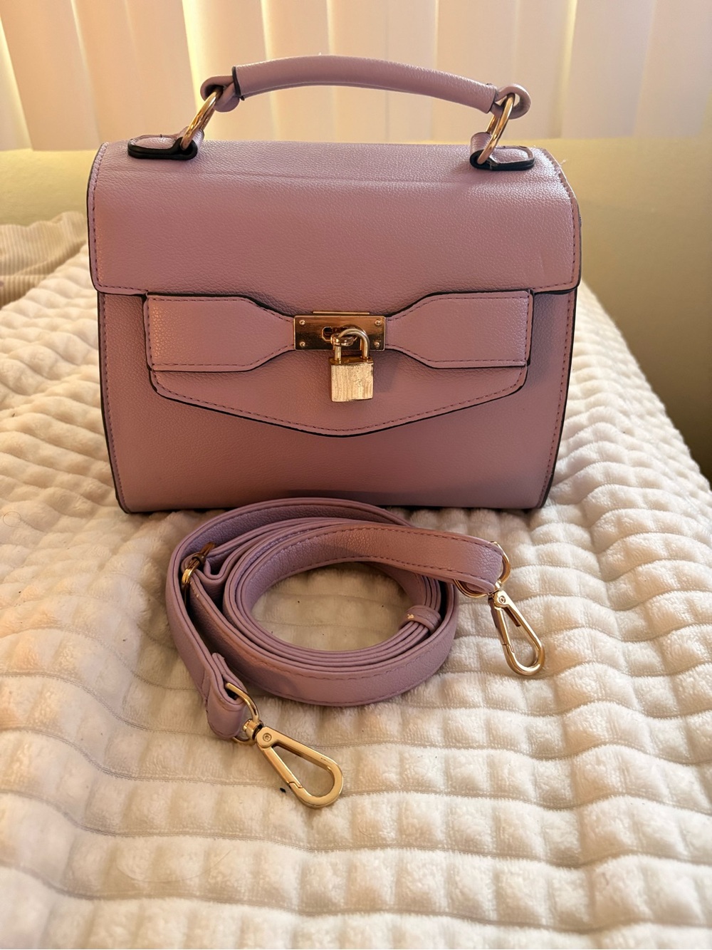 Women’s Top-Handle Leather Satchel - Lilac